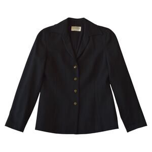 Gianni Petite Black Blazer Size 2 – Wool Blend, Made in USA